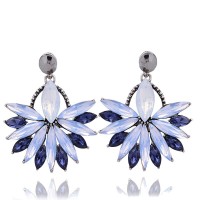 Opal Periwinkle Marquise Crystal Fan Drop Stud Earrings